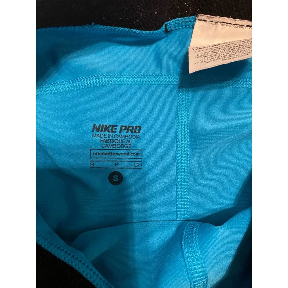 Nike Pro Compression Shorts Womens Small Blue Dri-FIT Athletic Spandex Gym‎